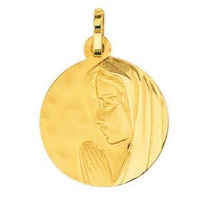 Médaille Ronde Vierge Profil Gauche 