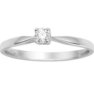 Solitaire Diamant 0.10ct Gh-Si Or Blanc 