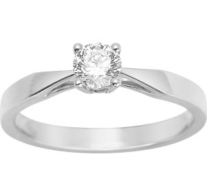 Solitaire Diamant 0.35ct Gh-Si Or Blanc 