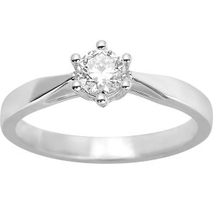 Solitaire Diamant 0.35ct Gh-Si Or Blanc 