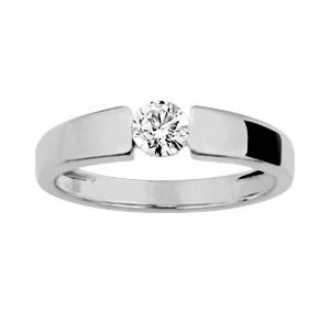 Solitaire Diamant 0.30ct Gh-Si Or Blanc 