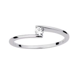Solitaire Diamant 0.08ct Gh-Si Or Blanc 