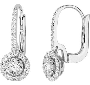 Boucles d'oreilles dormauses diamant 0.44ct GH-SI en or