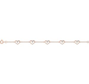 Bracelet motif coeur oxyde de ziconium plaqué or rose 