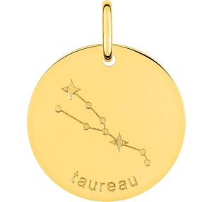 Pendentif zodiaque Taureau plaqué or 