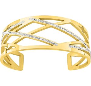 Bracelet cristal blanc synthétique acier doré 