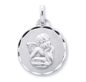 Médaille ange or blanc