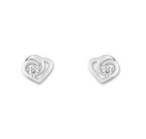 Boucles D'oreille Puce Oxyde Or Blanc 