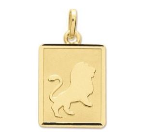 Médaille zodiaque lion or jaune