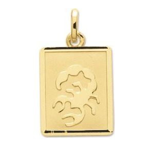 Médaille zodiaque scorpion or jaun